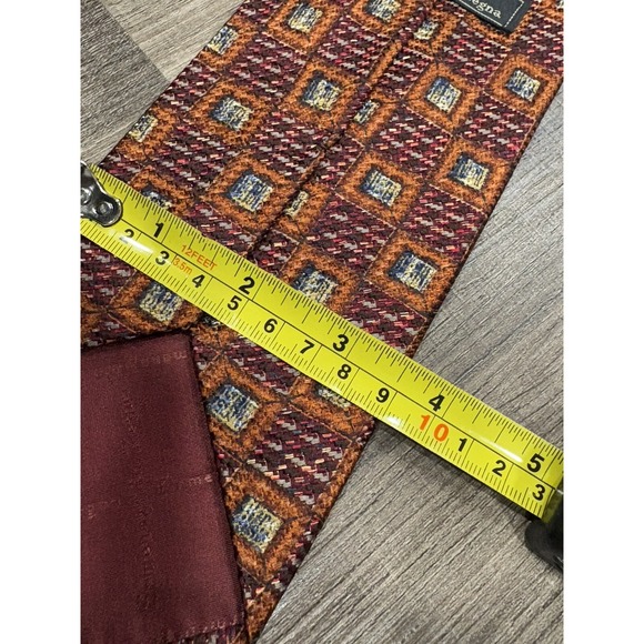 ERMENEGILDO ZEGNA Men's Silk/ Viscose Necktie ITALY Geometric Classic - Picture 6 of 6